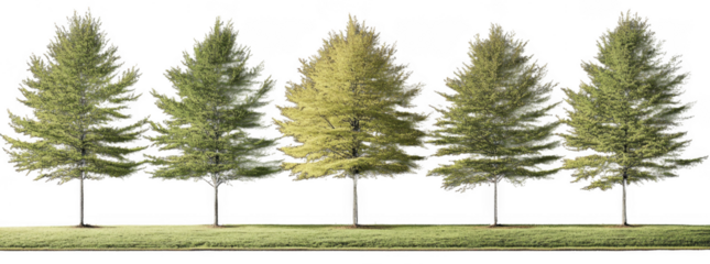 Lush green trees in various shades, showcasing seasonal changes in foliage, create serene landscape. vibrant colors evoke sense of tranquility and connection to nature