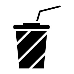 Soda Cup Vector Glyph Icon Design