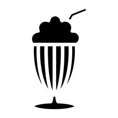Milkshake Vector Glyph Icon Design
