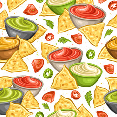 Vector Nachos Seamless Pattern