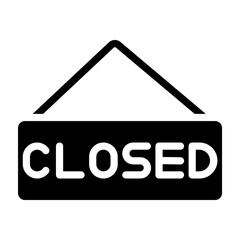 Closed Sign Vector Glyph Icon Design