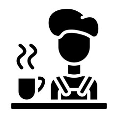 Barista Vector Glyph Icon Design