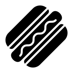 Hot Dog Vector Glyph Icon Design
