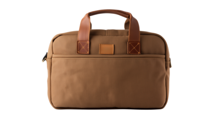 Brown canvas and leather briefcase for business travel and daily commute