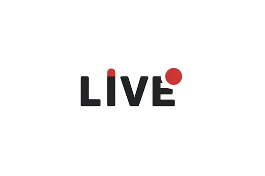 Bold, stylized wordmark "LIVE" with a red circle