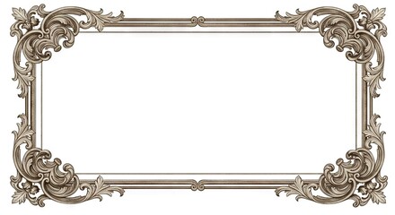 Decorative rectangular frame with ornate corner embellishments