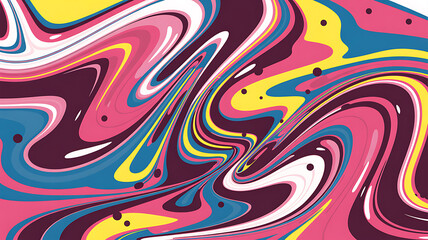 Obraz premium Swirling Abstract Pattern of Pink Blue Yellow and Purple
