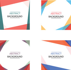 Geometric Abstract Background Set in Colorful Polygon Style