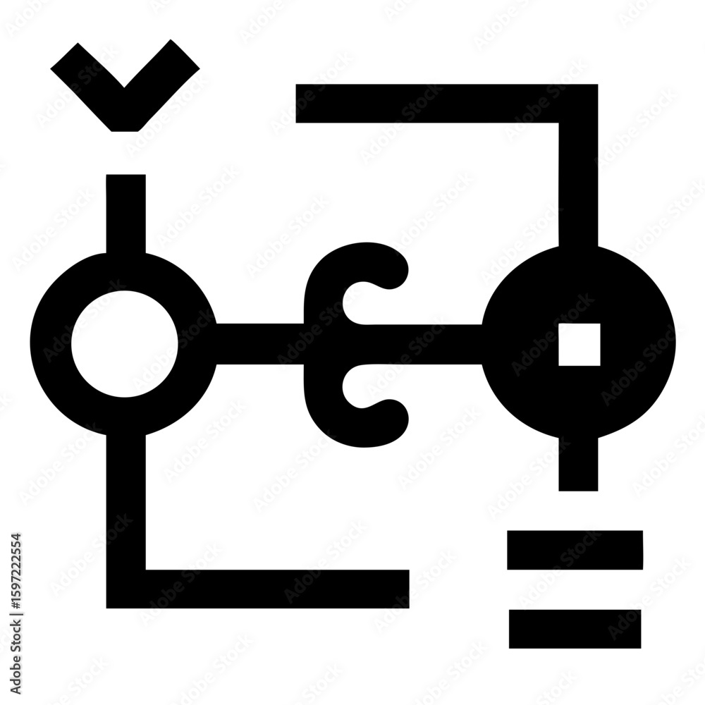 Poster abstract schematic diagram with circles squares and lines in a minimalist design style on transparen