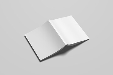 Top view of back brochure mockup with book design.