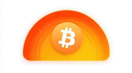 Obraz premium Striking bitcoin with color gradient zone underneath conveying the heat and popularity of digital currency