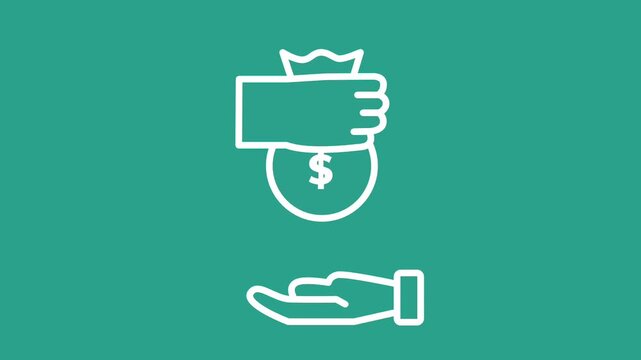 A hand holding money indicates providing financial aid or support, symbolizing assistance through funding or economic contribution for a cause