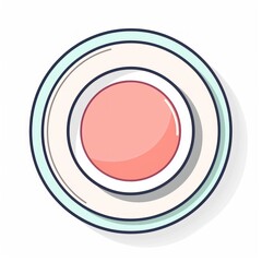 Pastel-toned dishware illustration