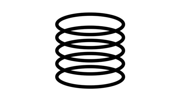 A black coil spring image represents stored mechanical energy, resilience, compression, and elasticity used in various engineering systems