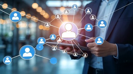 Businessman using a digital tablet for global business network connection and communication - Powered by Adobe