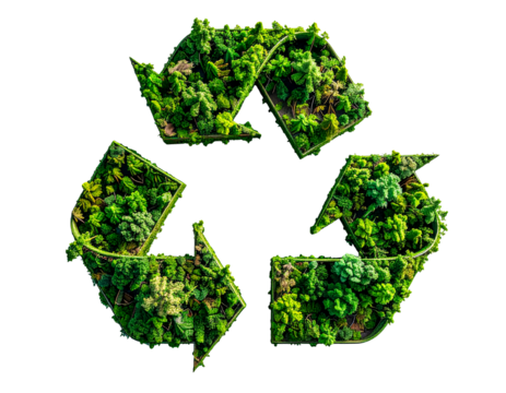 Recycle symbol green environment sustainability nature conservation on transparent background