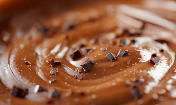 creamy chocolate melting and swirling in an ice cream