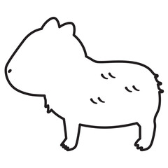 横向きのカピバラの線画
