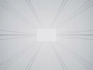 Obraz premium Wireframe architectural perspective grid lines