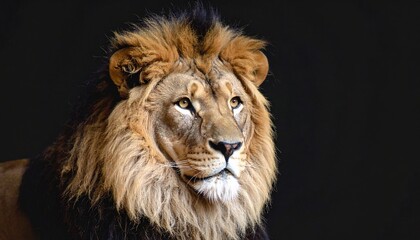 Fototapeta premium Majestic African Lion Portrait: A King's Gaze