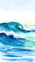 Watercolor ocean waves (1)