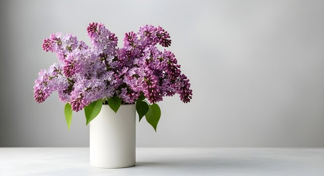  Exquisite Lilac Bouquet in White Vase: A Symphony of Spring Blooms