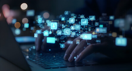 Digital work night time laptop