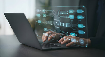 Holographic ai display on laptop