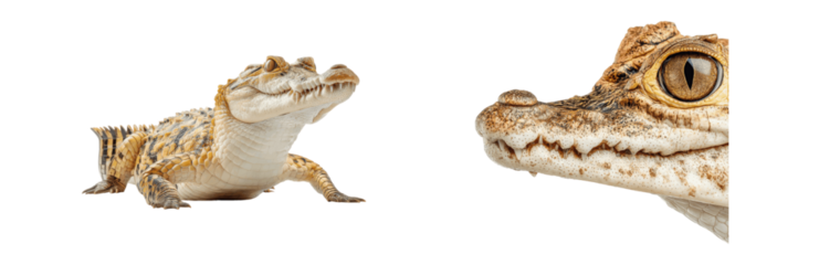 Detailed Close-Up of Crocodile with Unique Texture and Color Patterns