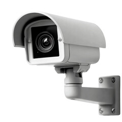 Modern Outdoor Security Camera Mounted on Wall for Surveillance Use