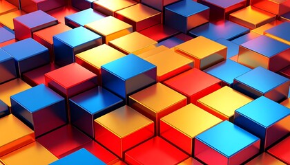 Obraz premium Abstract colorful 3D cubes