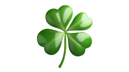 A four leaf clover 3d render icon isolated on white background 