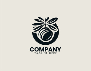 Fototapeta premium Organic Olive Fruit Leaf Healthy Food Product Vector Logo Design