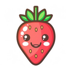 Obraz premium Cute cartoon strawberry (1)