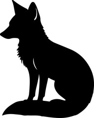 A silhouette of a fox
