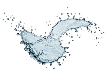 Splash of water creating dynamic shapes against a black background, evoking freshness