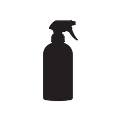 Hair water spray bottle silhouette vector flat illustration design on white background
