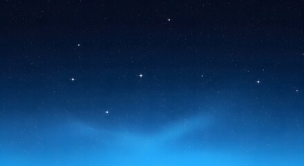 Obraz premium Deep blue night sky with distant stars and faint light rays.