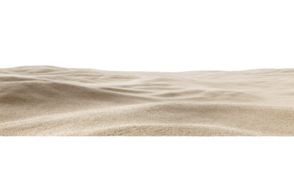 Wide shot of a vast sandy expanse.  Beige sand undulates gently across the horizontal plane.  The horizon line is subtly irregular