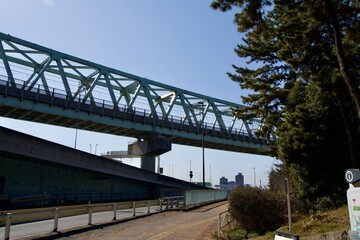Fototapeta premium Overpass scenery of Keiyo Line
