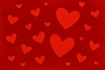 Red Romance A Heartfelt Valentine's Day Celebration with Classic Heart Motifs in Festive Hues