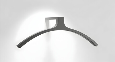 Minimalist gray plastic hanger on a plain white background suitable for clothing display and retail store presentations with clean modern design