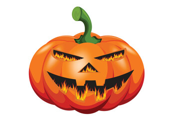 Cheerful Halloween Pumpkin Jack O' Lantern Vector Illustration design