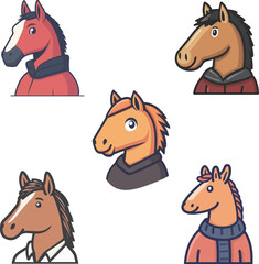 Cartoon Horse Year Zodiac Illustration Material
