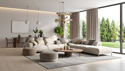 Modern Living Room with Natural Light and Stylish Decor