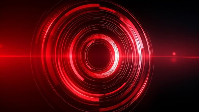 Dynamic Red Tech Circles: Futuristic Interface Animation