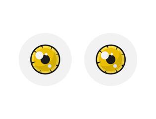 pair of yellow eye and eyeball clipart illustration