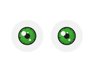 green eye or eyeball cartoon illustration clipart