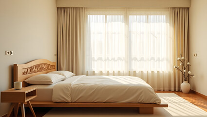 Fototapeta premium Modern Minimalist Bedroom Design