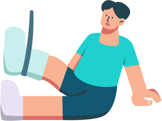 Patient with a broken leg